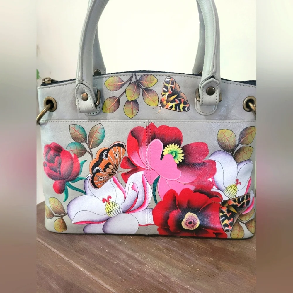 Anna By Anuschka Hand Painted Leather Purse - Picture 2 of 9